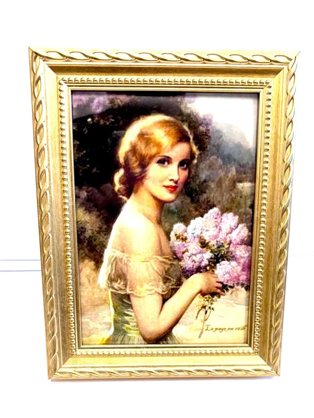 Vintage Style Gold Frame Lawrence Home 5 x 7 Easel Back F571011
